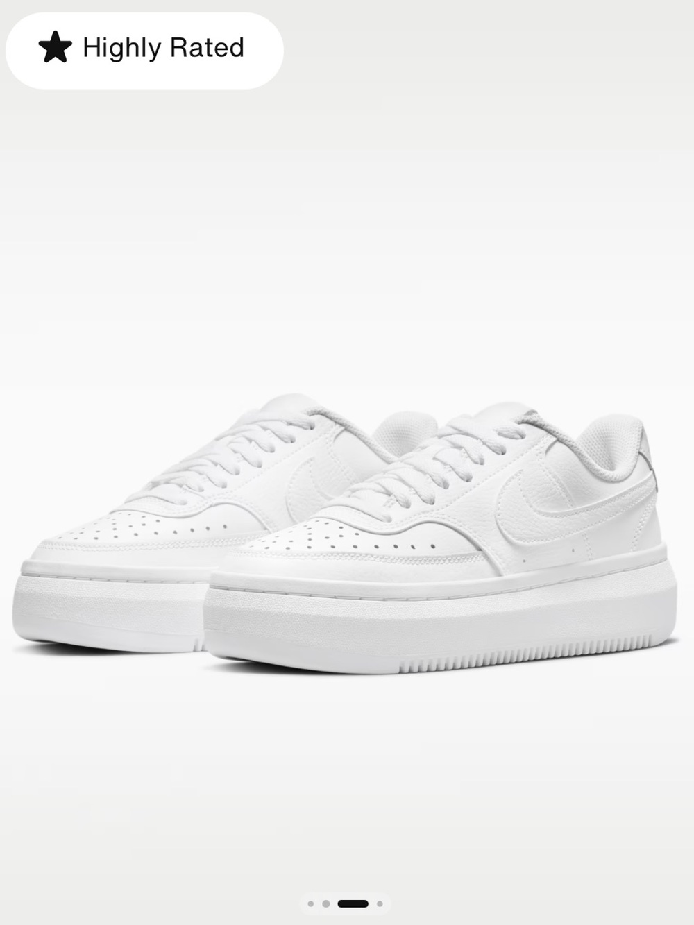 Nike Court Vision Alta “Triple White” Sneakers